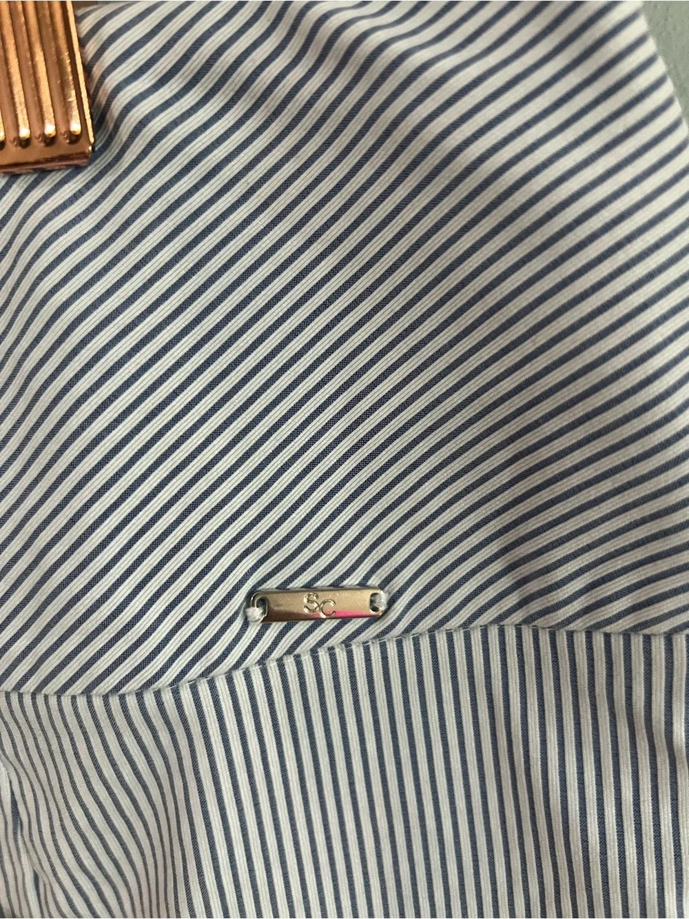 S.C.&Co. Striped-Trim Blue Swim Bottoms